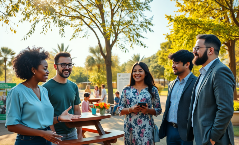 A diverse group of people engaging in a community activity that reflects shared values.