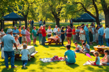 A group of Christians gathering for community worship and fellowship.