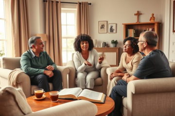 A couple enjoying a moment of prayer together, symbolizing the strength of faith-based relationships.