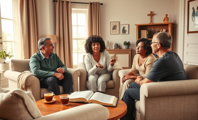 A couple enjoying a moment of prayer together, symbolizing the strength of faith-based relationships.