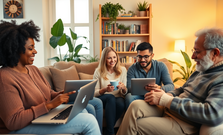 A virtual gathering of Christians connecting online through different platforms.