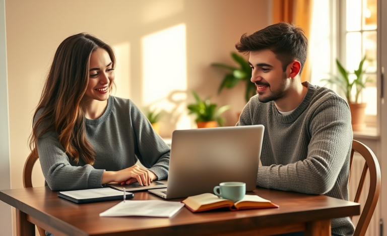 A couple using a dating app on their phones, symbolizing Christian dating online.