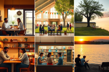 Illustration of various Christian dating sites for singles.