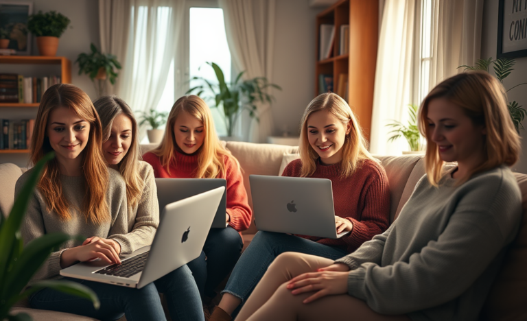 A group of beautiful Russian single women looking for connections online.