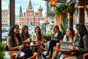 A vibrant image showcasing beautiful Russian single women available for dating and connections.