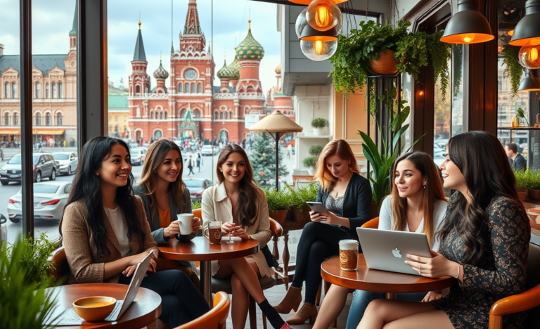 A vibrant image showcasing beautiful Russian single women available for dating and connections.