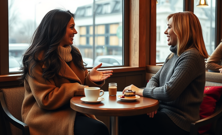 A happy woman smiling and chatting on her phone, representing connection with single Russian women.