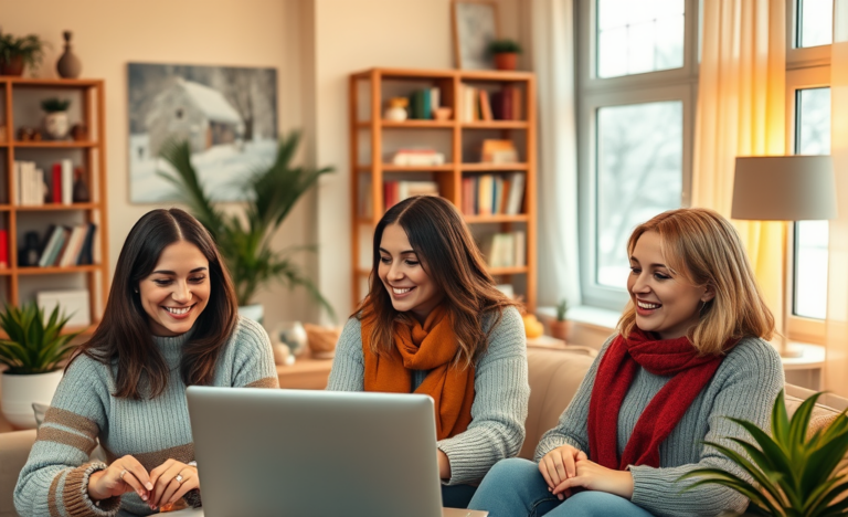 A woman from Russia smiling and engaging in an online chat.